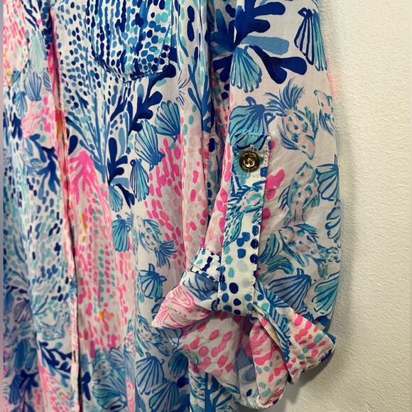 Lilly Pulitzer Natalie Shirtdress Cover Up in Sway with Me XXS - Picture 5 of 11